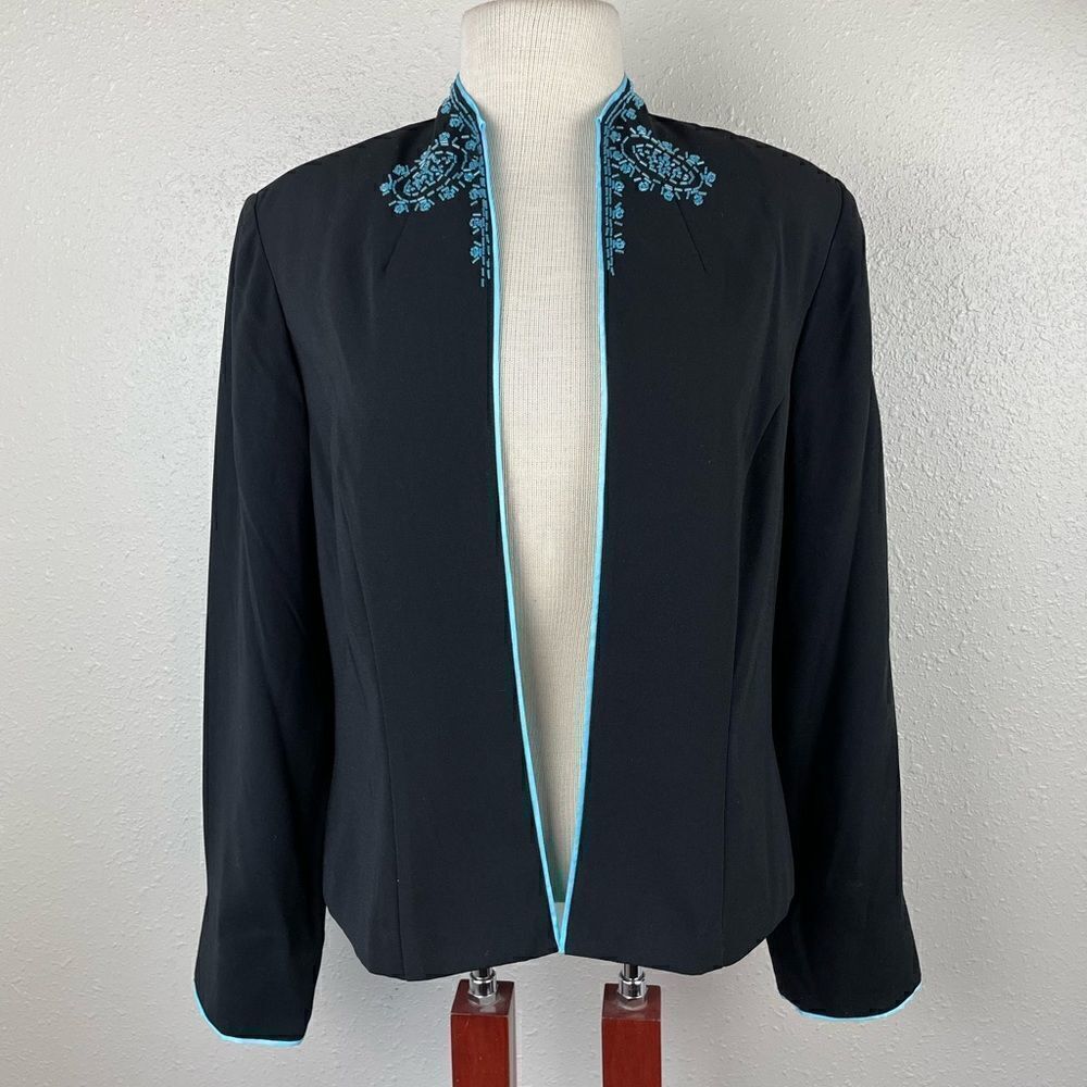 Sheri Martin Womens Dress Jacket & Matching Sleeveless V-Neck Blouse Top Size 10
